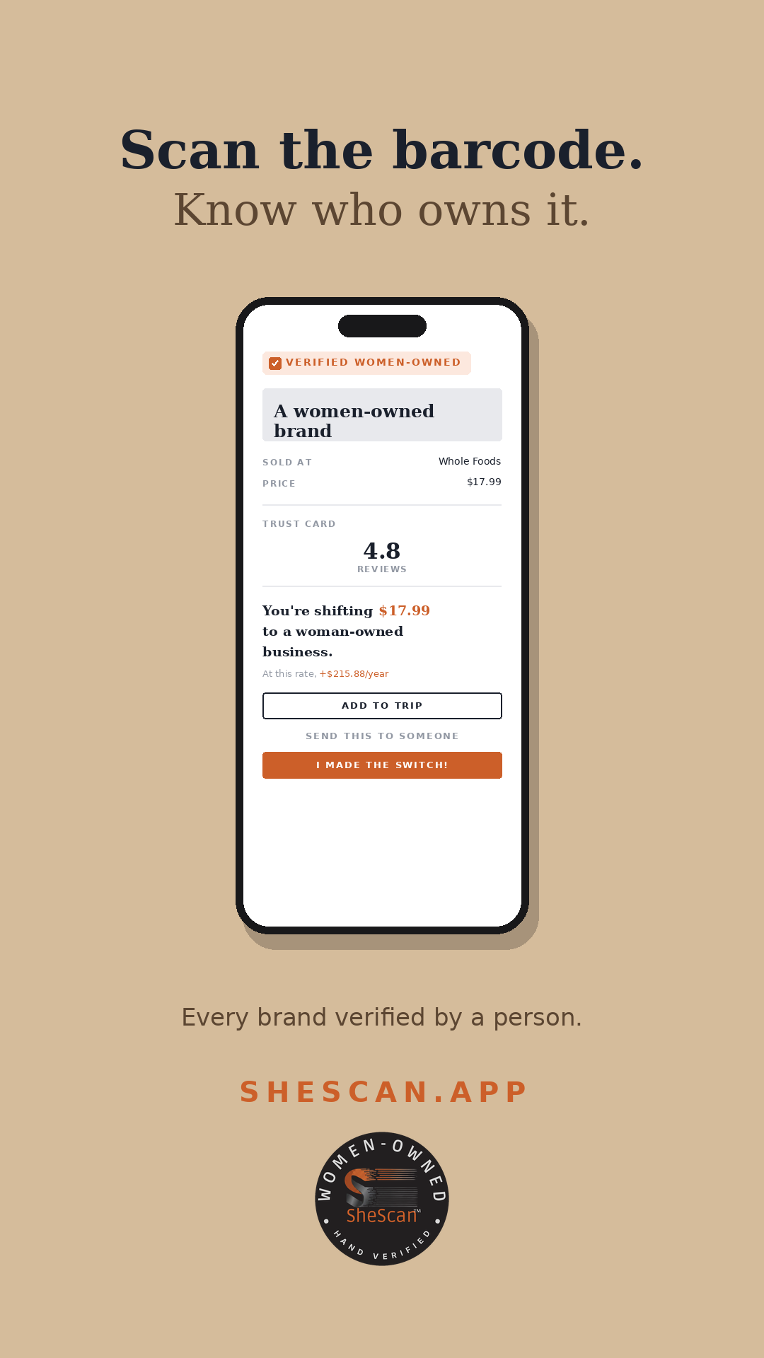 SheScan vertical image for Instagram story